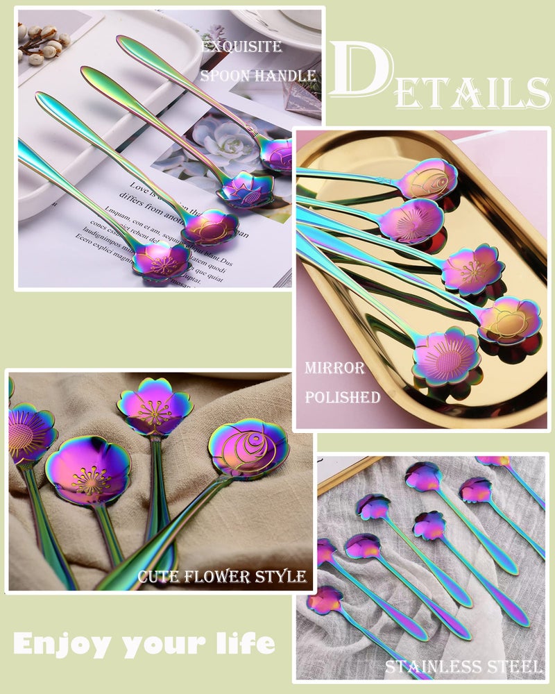 ESRISE 16 Pcs Teaspoon Tea Spoons, ESRISE Stainless Steel Cute Coffee Spoon for Tea Party Decorations (Multi) - Image 5
