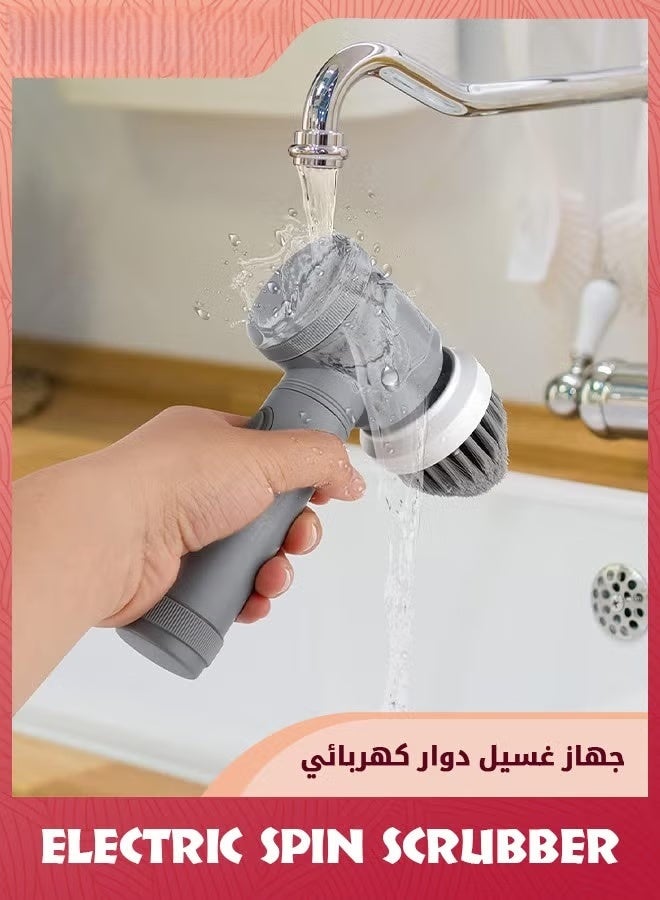 الكهربائية تدور المكرر,تنظيف الكهربائية فرشاة سلكية الطاقة المكرر مع 6 رؤوس الفرشاة القابلة للاستبدال اليدوية الطاقة دش المكرر للحوض,الأرضية,الجدار,البلاط,المرحاض - Image 5