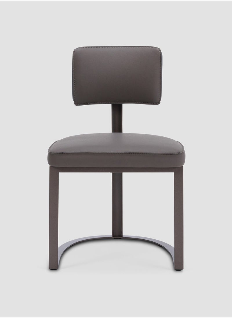 AL HUZAIFA FURNITURE Listrado Dining Chair, Upholstered In Faux Leather With Stainless Steel Legs  - Image 1