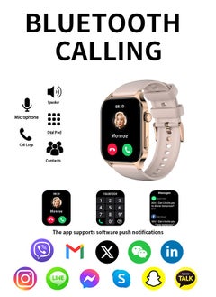 WAPIK Korean Brand X5S Smart Watch,Business Smartwatch,Waterproof Fitness Watch, Bluetooth Calling,Smart watch for Men, Zinc Alloy Vacuum Plating, Heart Rate Monitoring,Smart watch for women Gold  - Image 2