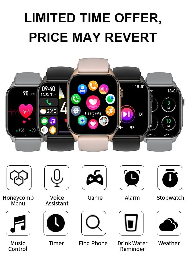 WAPIK - Korean Brand X5S Smart Watch,Business Smartwatch,Waterproof Fitness Watch, Bluetooth Calling,Smart watch for Men, Zinc Alloy Vacuum Plating, Heart Rate Monitoring,Smart watch for women Gold - Image 1