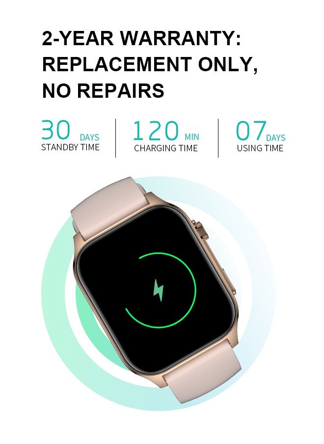 WAPIK - Korean Brand X5S Smart Watch,Business Smartwatch,Waterproof Fitness Watch, Bluetooth Calling,Smart watch for Men, Zinc Alloy Vacuum Plating, Heart Rate Monitoring,Smart watch for women Gold - Image 1