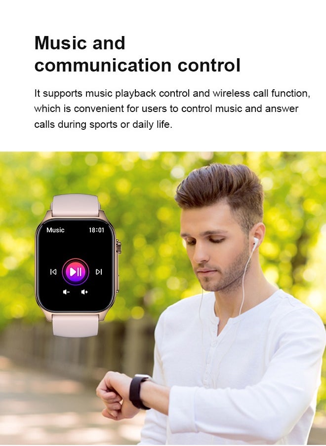 WAPIK - Korean Brand X5S Smart Watch,Business Smartwatch,Waterproof Fitness Watch, Bluetooth Calling,Smart watch for Men, Zinc Alloy Vacuum Plating, Heart Rate Monitoring,Smart watch for women Gold - Image 1