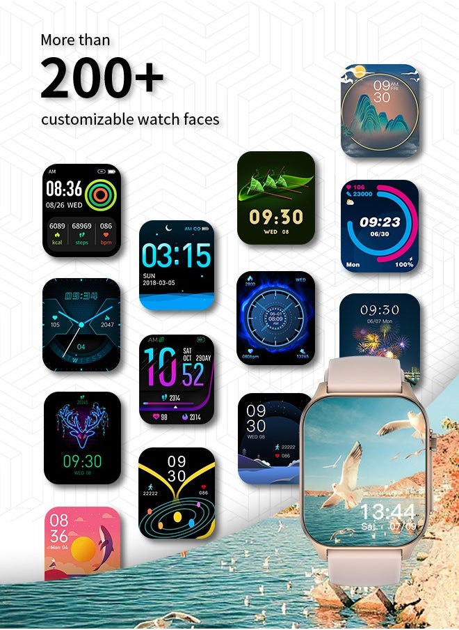 WAPIK - Korean Brand X5S Smart Watch,Business Smartwatch,Waterproof Fitness Watch, Bluetooth Calling,Smart watch for Men, Zinc Alloy Vacuum Plating, Heart Rate Monitoring,Smart watch for women Gold - Image 1