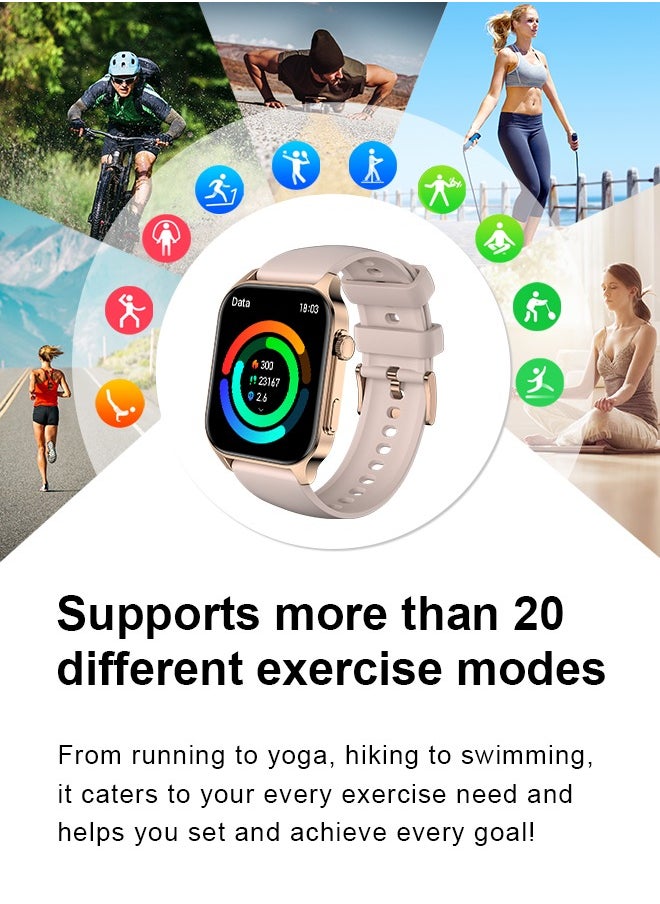 WAPIK - Korean Brand X5S Smart Watch,Business Smartwatch,Waterproof Fitness Watch, Bluetooth Calling,Smart watch for Men, Zinc Alloy Vacuum Plating, Heart Rate Monitoring,Smart watch for women Gold - Image 1