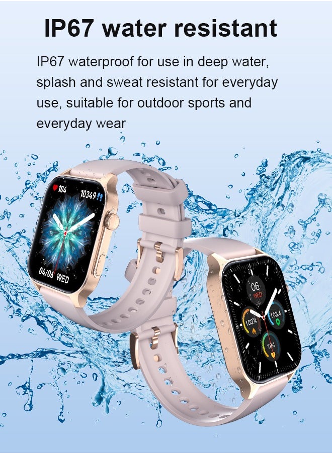 WAPIK - Korean Brand X5S Smart Watch,Business Smartwatch,Waterproof Fitness Watch, Bluetooth Calling,Smart watch for Men, Zinc Alloy Vacuum Plating, Heart Rate Monitoring,Smart watch for women Gold - Image 1