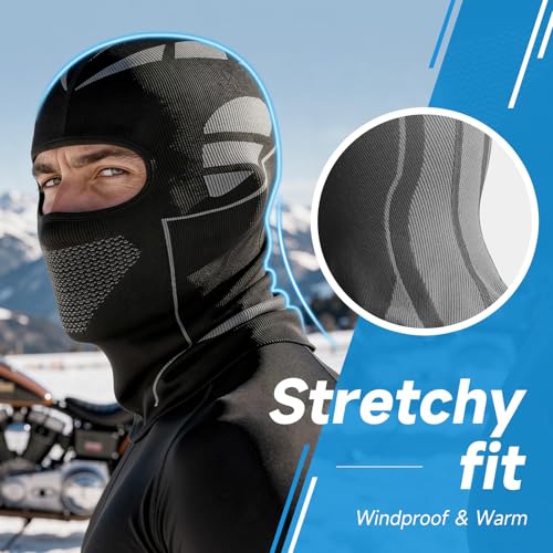 SPTSLFB Mech-Style Ski & Motorcycle Mask-Windproof Balaclava, Full Face with Vent Holes, Helmet-Friendly, Unisex for Skiing & Riding Dark Gray - Image 4