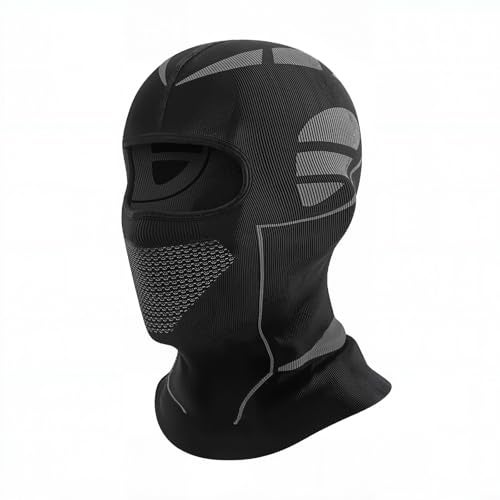 SPTSLFB Mech-Style Ski & Motorcycle Mask-Windproof Balaclava, Full Face with Vent Holes, Helmet-Friendly, Unisex for Skiing & Riding Dark Gray - Image 1