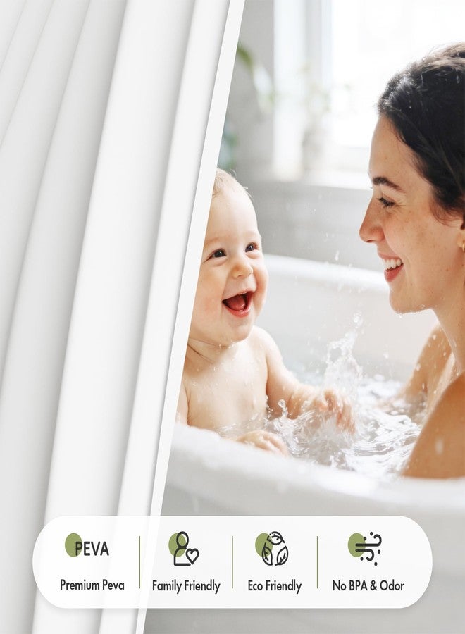 Bathway Shower Curtain Liner, White Shower Curtain Liner 72x72 PEVA Waterproof Shower Curtain Liner Plastic with 3 Magnets and 12 Rustproof Metal Grommets, Lightweight Shower Liner for Bathroom - Image 2
