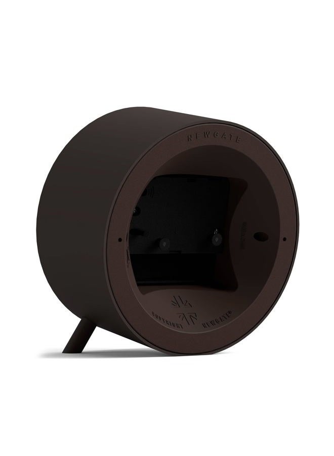 NEWGATE Fred Barrel Alarm Clock - 'No-Tick' - Round Clock - Retro Alarm Clock - Analogue No-Tick Alarm Clock - Small Alarm Clock - Marker Dial - Mid-Century (Chocolate Brown/White Dial) - Image 5