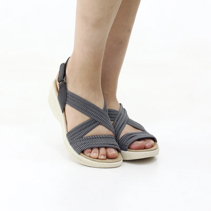 DUST COMFORT SANDAL WITH CRISS-CROSS WOVEN STRAPS