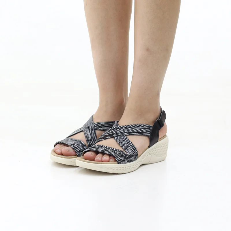 LAMARAPARIS DUST COMFORT SANDAL WITH CRISS-CROSS WOVEN STRAPS