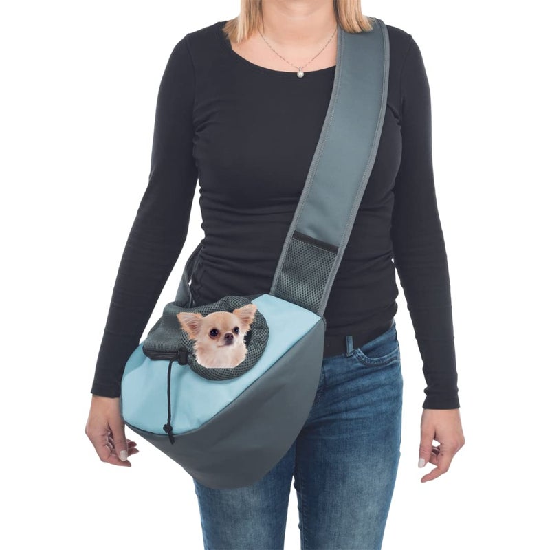 Trixie : - Sling Front Bag Carrier | Travel Bag for Dogs and Cats | Made Polyester, Ideal for Long Walks, Journeys and Trekking | Can Hold Upto 5 Kg 50 × 25 × 18 cm, Light Grey - Image 4