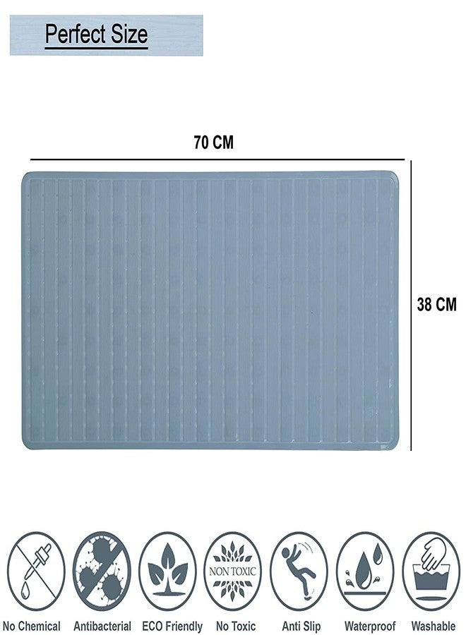 TAPUJI Non Slip Bathroom Mat, Bathtub Mat, Shower Mat, Bath Mat with Suction Cups for Kids Toddler Senior (Grey) - Image 4