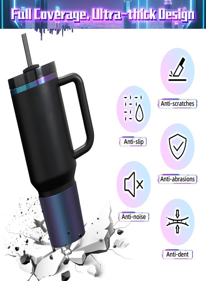 WUQID غطاء سيليكون عالي الجودة من WUQID Chameleon، متوافق مع زجاجات Stanley Quencher H2.0 سعة 40 أونصة و30 أونصة و20 أونصة وIceFlow Flip سعة 30 أونصة و20 أونصة، يقلل من الخدوش وغطاء مانع للانزلاق لزجاجة الماء - Image 3