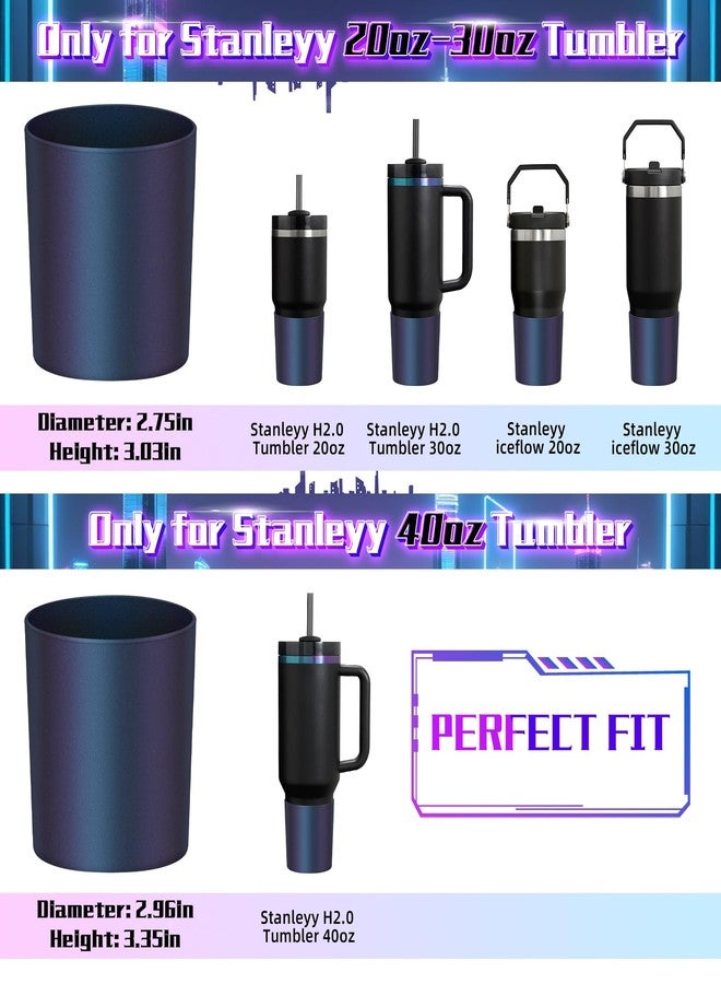 WUQID غطاء سيليكون عالي الجودة من WUQID Chameleon، متوافق مع زجاجات Stanley Quencher H2.0 سعة 40 أونصة و30 أونصة و20 أونصة وIceFlow Flip سعة 30 أونصة و20 أونصة، يقلل من الخدوش وغطاء مانع للانزلاق لزجاجة الماء - Image 2