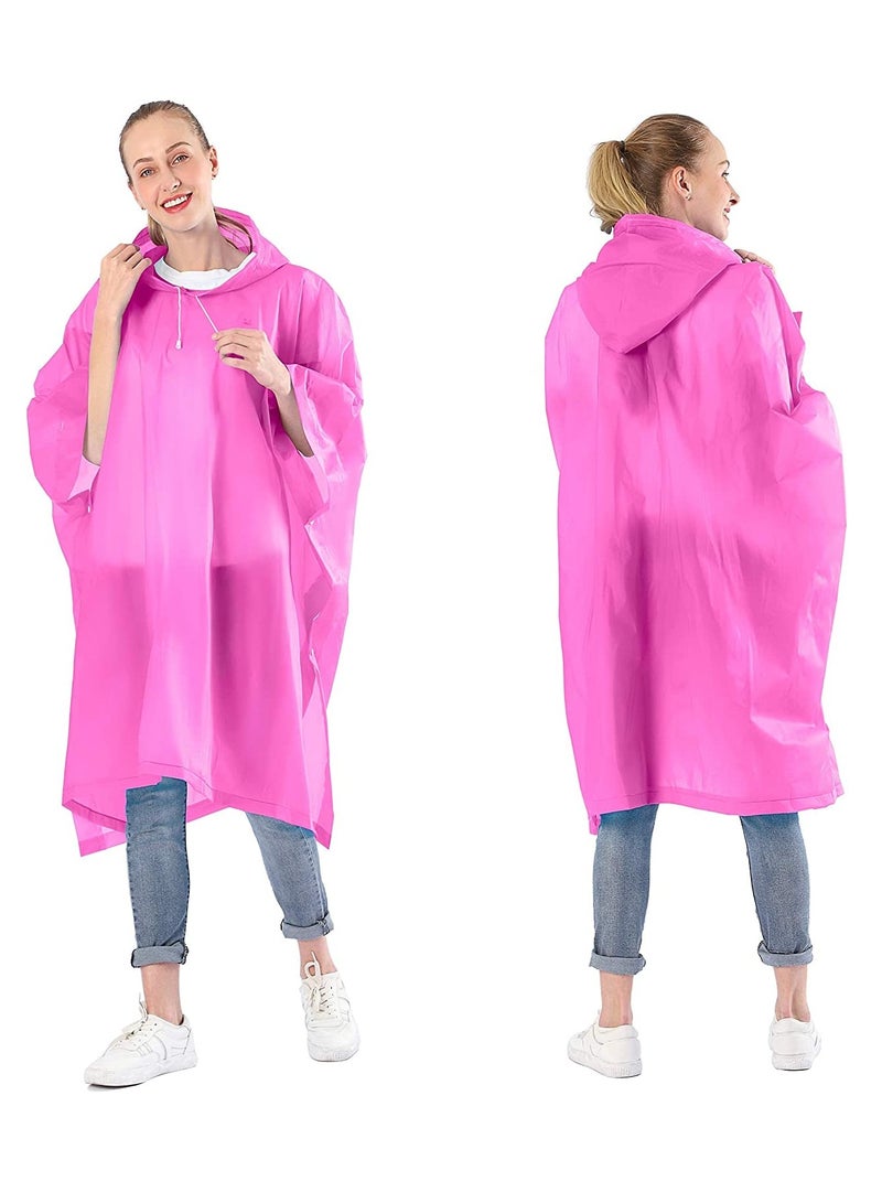 KASTWAVE Reusable Adult Rain Ponchos 2 count (Pack of 1) for Women and Men with Drawstring Hood - Image 1