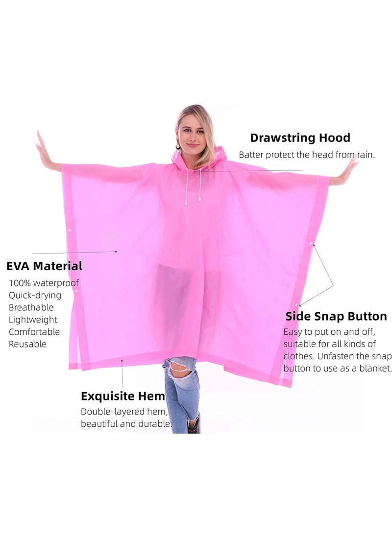 KASTWAVE Reusable Adult Rain Ponchos 2 count (Pack of 1) for Women and Men with Drawstring Hood - Image 3