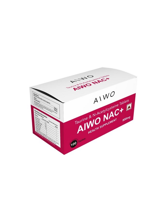 Aiwo NAC+ | تورين | ن-أسيتيل سيستين | detox للرئة ودعم الكبد | مكمل NAC | مكمل تورين | تورين 500 ملغ و NAC 300 ملغ (100 قرص) - Image 3