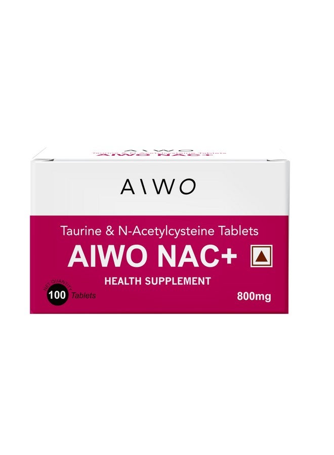 Aiwo NAC+ | تورين | ن-أسيتيل سيستين | detox للرئة ودعم الكبد | مكمل NAC | مكمل تورين | تورين 500 ملغ و NAC 300 ملغ (100 قرص) - Image 1