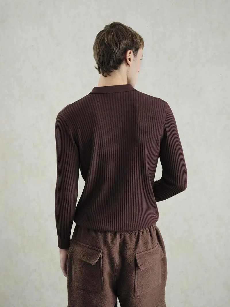 Giesto Mocha Brown GIESTO Slim Fit Polo Neck T-Shirt for Men | Best Price UAE