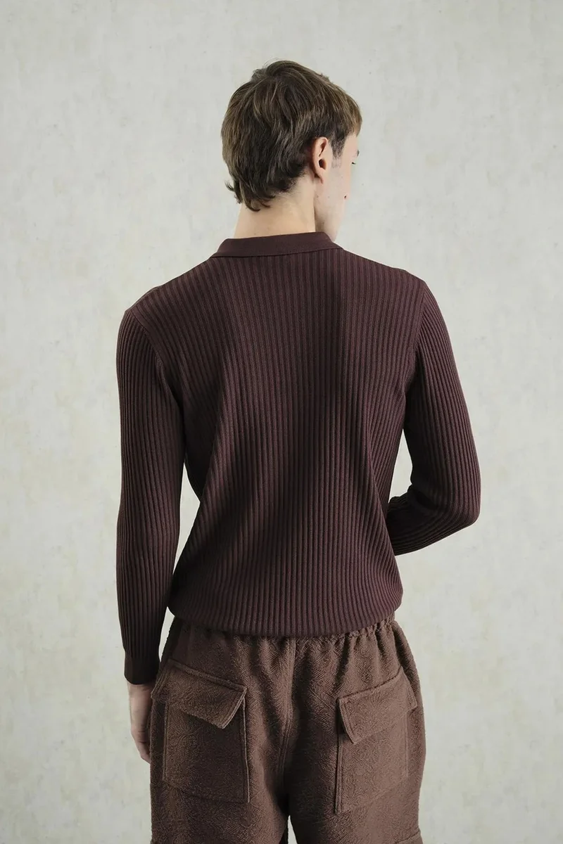 Giesto Mocha Brown GIESTO Slim Fit Polo Neck T-Shirt for Men | Best Price UAE