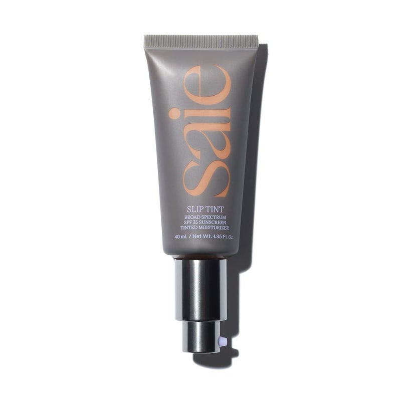 Saie Slip Tint Tinted Moisturizer with SPF 35 - Light Coverage, Glowy Skin Tint & Mineral Sunscreen for Face with Hydrating Hyaluronic Acid - Summer Makeup Essential - Shade Four + Half (1.35 oz) - Image 1