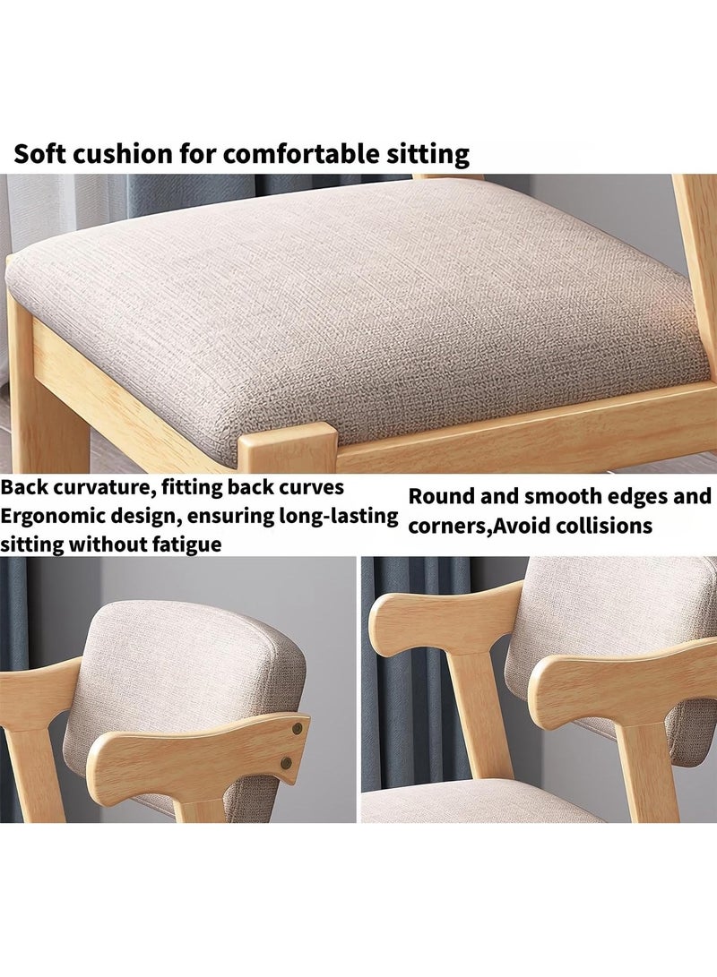 Chair Armchair Solid Wood Chair Dining Table And Chair Z Shaped Chair Study Cushioned Sofa Office Study Living Room Bedroom Wood Color Armrest Side Upholstered Computer Chair