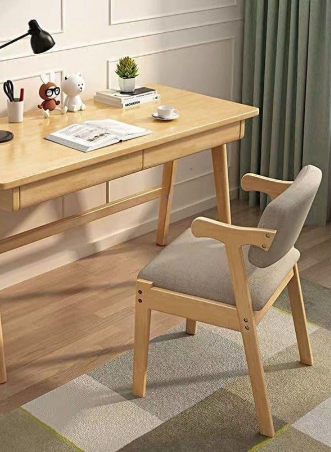 Chair Armchair Solid Wood Chair Dining Table And Chair Z Shaped Chair Study Cushioned Sofa Office Study Living Room Bedroom Wood Color Armrest Side Upholstered Computer Chair