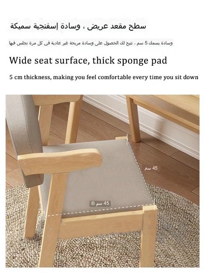 Chair Armchair Solid Wood Chair Dining Table And Chair Z Shaped Chair Study Cushioned Sofa Office Study Living Room Bedroom Wood Color Armrest Side Upholstered Computer Chair