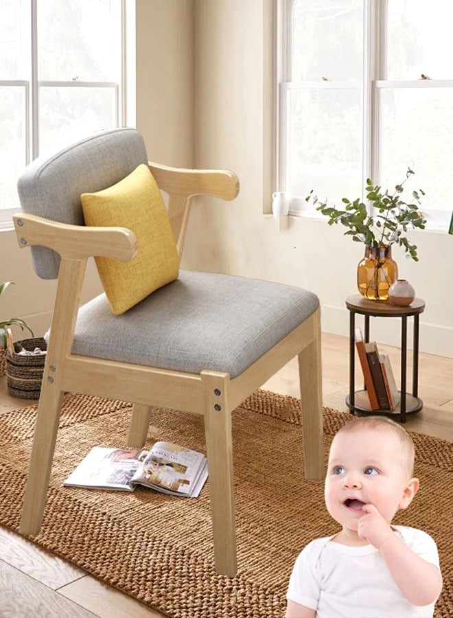 Chair Armchair Solid Wood Chair Dining Table And Chair Z Shaped Chair Study Cushioned Sofa Office Study Living Room Bedroom Wood Color Armrest Side Upholstered Computer Chair