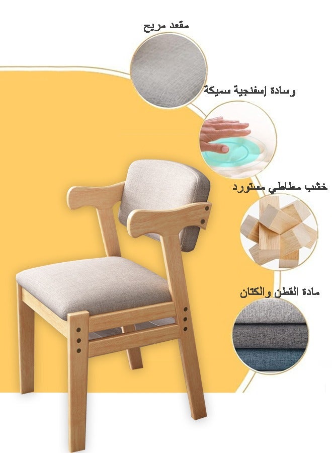 Chair Armchair Solid Wood Chair Dining Table And Chair Z Shaped Chair Study Cushioned Sofa Office Study Living Room Bedroom Wood Color Armrest Side Upholstered Computer Chair