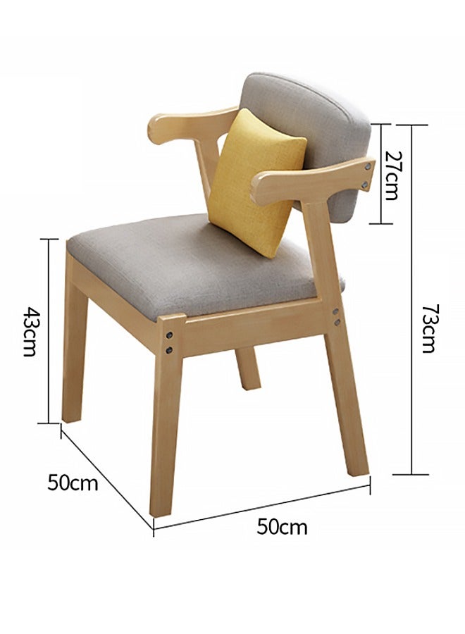 Chair Armchair Solid Wood Chair Dining Table And Chair Z Shaped Chair Study Cushioned Sofa Office Study Living Room Bedroom Wood Color Armrest Side Upholstered Computer Chair