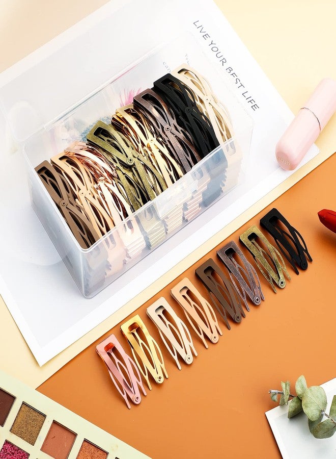 Giegxin 120 Snap Hair Clips - Double Grip Metal Barrettes with Plastic Box, 8 Colors for Women's Hair Styling and Salon Use - Image 5