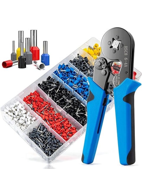 WiredCom Ferrule Crimping Tool Kit 1200PCS Copper Terminals and SelfAdjustable Ratchet Tool Wire Crimping Plier Set for AWG237 Wire End Ferrules