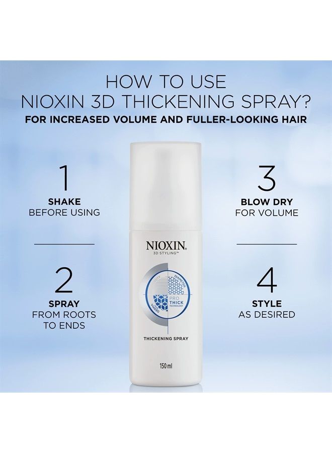 Nioxin Thickening Spray, 3D Styling Hairspray With ProThick Technology, Adds Volume and Texture for Thinning Hair, 5.1 oz - Image 3