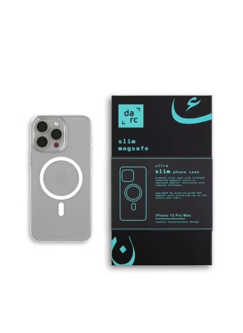 دارك - SLIM كفر حماية ايفون 16 برو ماكس رفيع جدا مع خاصية الماج سيف شفاف - Image 1