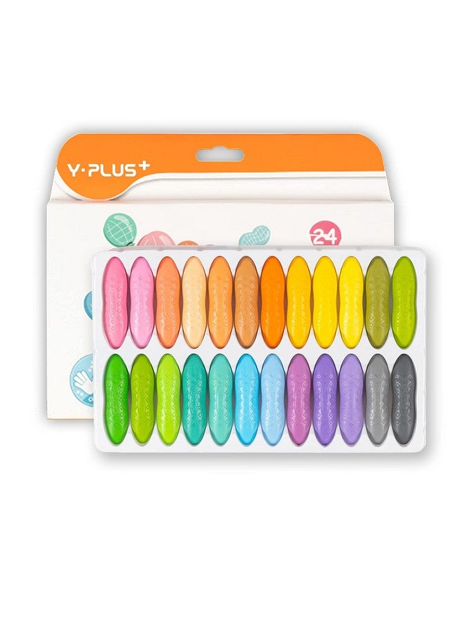 YPlus Peanut Crayons for Toddlers, Macaron 24 Colors Non-Toxic Crayons for Kids Ages 2-4, Easy to Hold Washable Toddler Crayons, Coloring Art Supplies Toys - Image 1