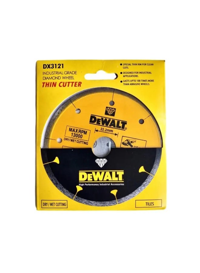 Dewalt DX3121 Diamond Blades For Tile Cutting - D115XBS22.2 - Image 1