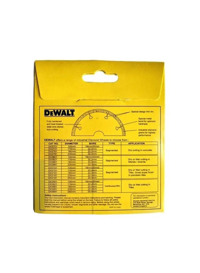 Dewalt DX3121 Diamond Blades For Tile Cutting - D115XBS22.2 - Image 2