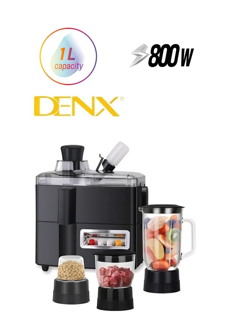 Denx 4-In-1 Food Processor With 29 Functions (Blender, Grinder, Food Processor, Chopper) | 1 Liter | 800 Watts | Dx2500 - Image 1