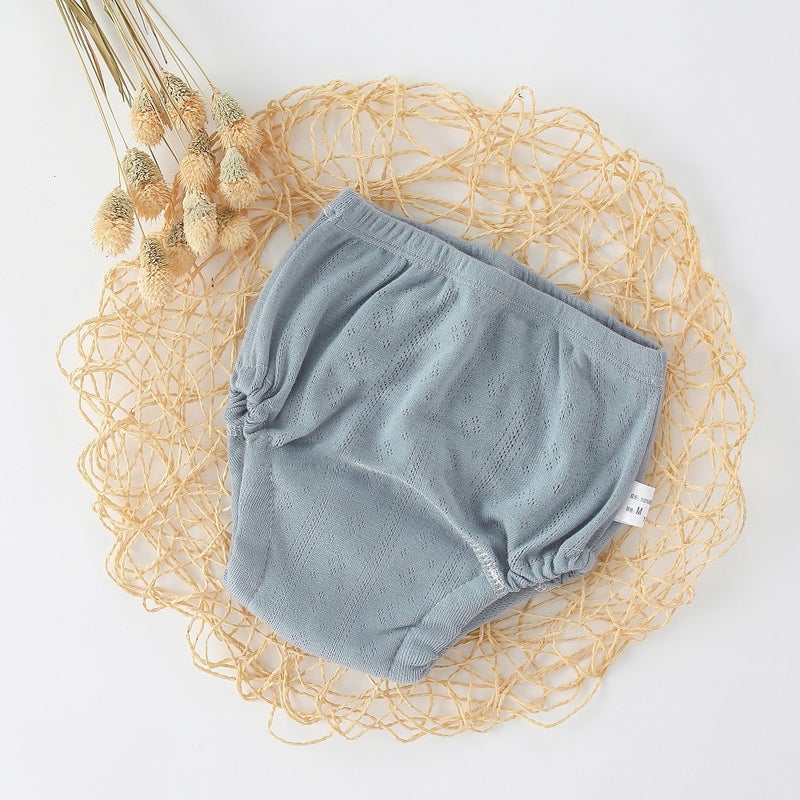 Breathable Cotton Baby Training Pants Blue and Gray 