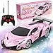 Growsland Remote Control Car for Girls 118 Pink RC Cars Toys for Kids Girl Electric Vehicle Toy Car Hobby Racing Car with Lights Controller Birthday Gifts for Girl Boys Age 3 4 5 6 7 8 9 Year Old - Image 3