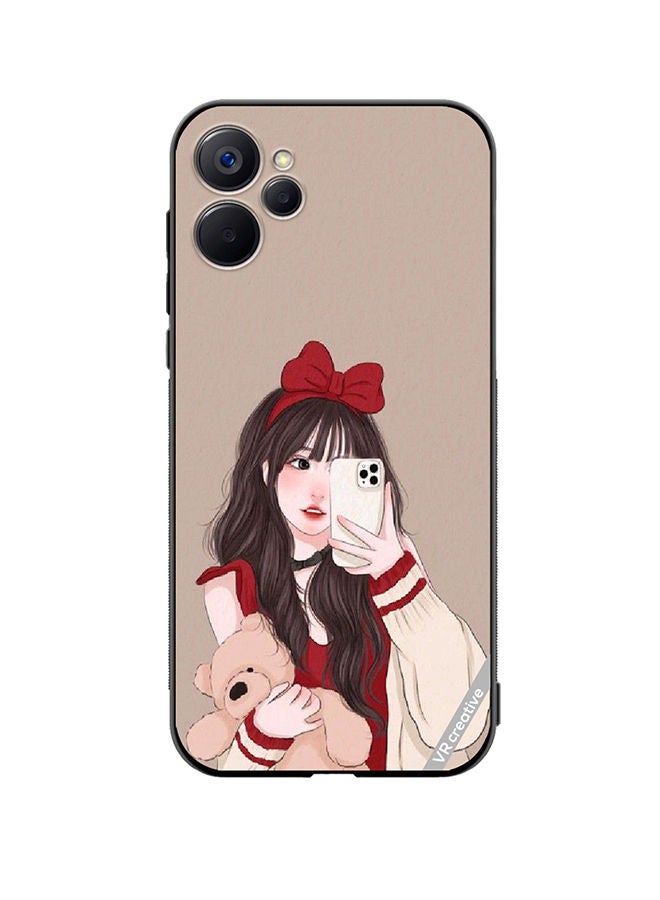 VR CREATIVE Protective Case Cover For Realme 9i 5G Girl Holding Teddy Design Multicolour - Image 1
