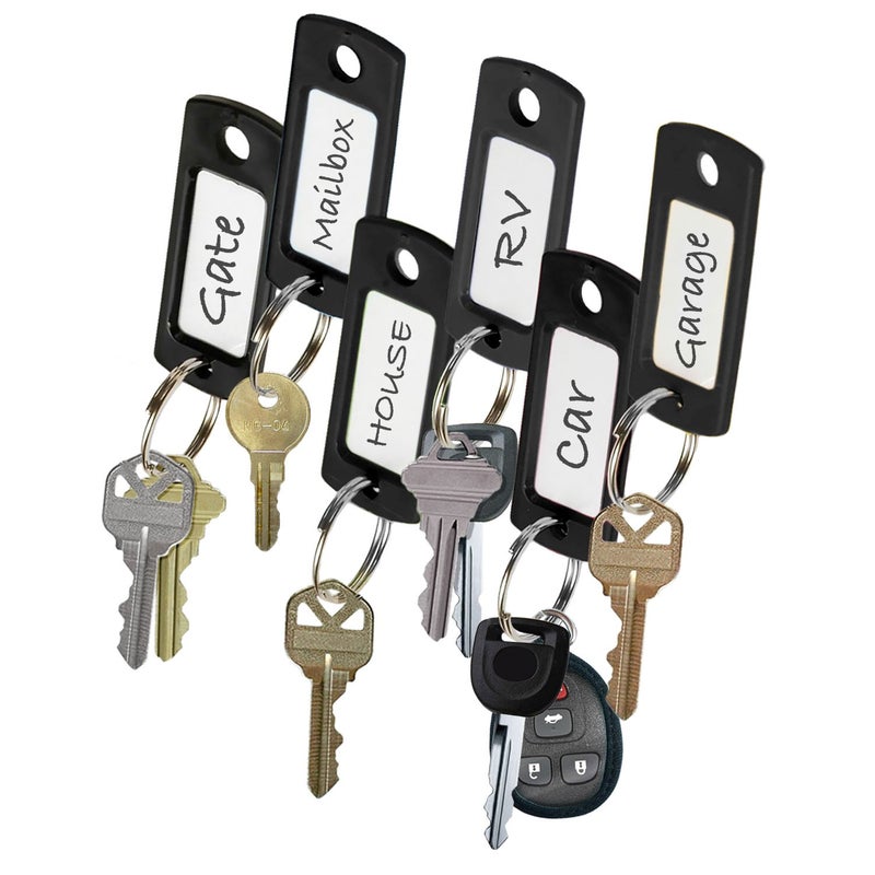 Lucky Line Flexible Colored Plastic Key Tag with 3/4" Split Ring in Red, 50 Tags (16970) - Image 3