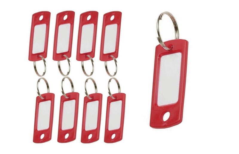 Lucky Line Flexible Colored Plastic Key Tag with 3/4" Split Ring in Red, 50 Tags (16970) - Image 1