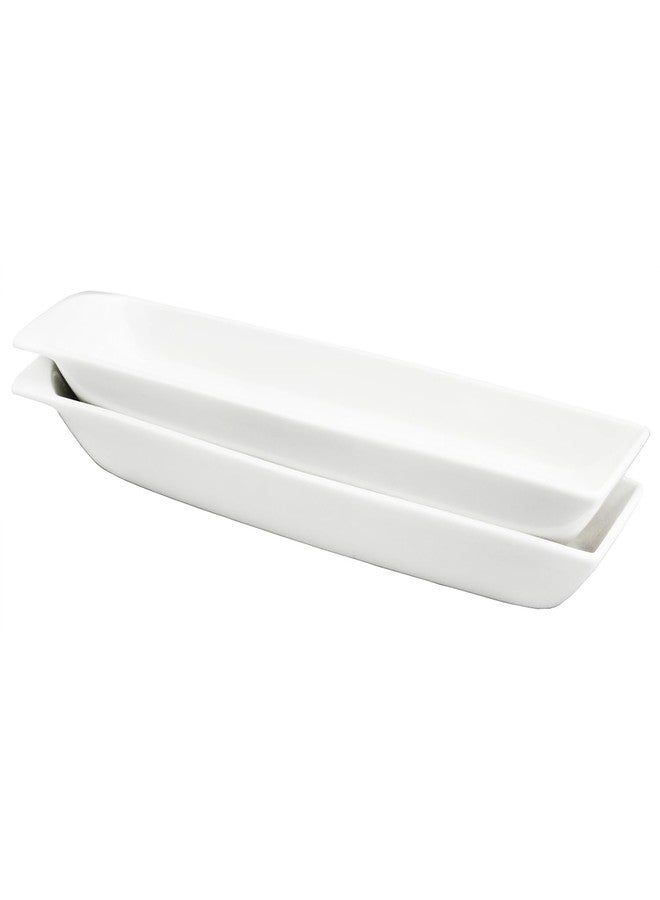 Creativity Home Ceramics Olive Plate Cheeses Plate, Olive Cookies Tray - Large, Chip Resistant, White Porcelain Olive Canoe, Dishwasher Safe, For Snacks, Appetizers 14 Inch - Image 1