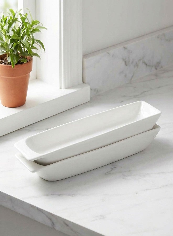 Creativity Home Ceramics Olive Plate Cheeses Plate, Olive Cookies Tray - Large, Chip Resistant, White Porcelain Olive Canoe, Dishwasher Safe, For Snacks, Appetizers 14 Inch - Image 4