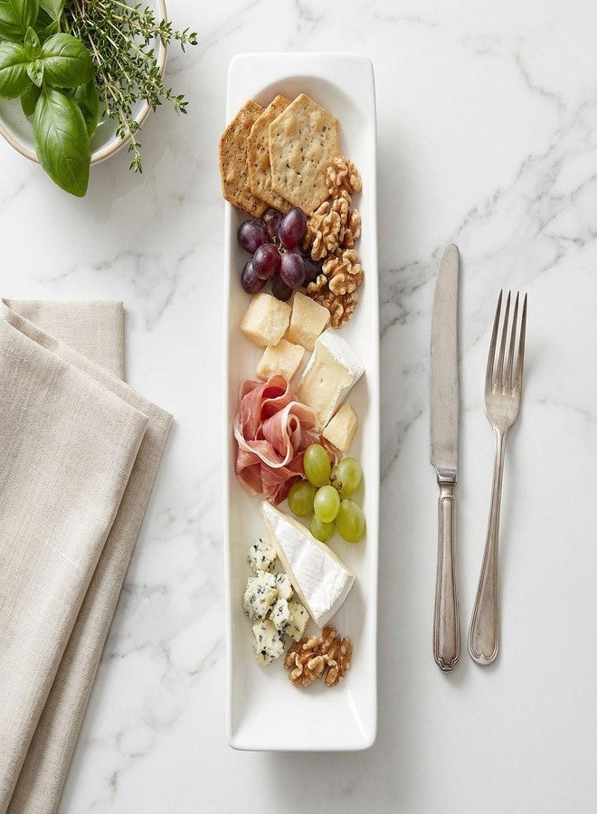 Creativity Home Ceramics Olive Plate Cheeses Plate, Olive Cookies Tray - Large, Chip Resistant, White Porcelain Olive Canoe, Dishwasher Safe, For Snacks, Appetizers 14 Inch - Image 5