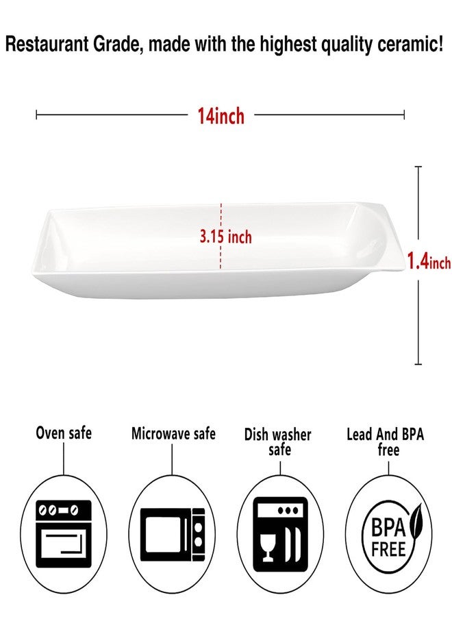 Creativity Home Ceramics Olive Plate Cheeses Plate, Olive Cookies Tray - Large, Chip Resistant, White Porcelain Olive Canoe, Dishwasher Safe, For Snacks, Appetizers 14 Inch - Image 2